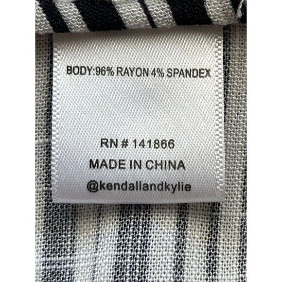 KENDALL + KYLIE Women's White Striped Tie waist Tank Top Size L - Picture 5 of 10